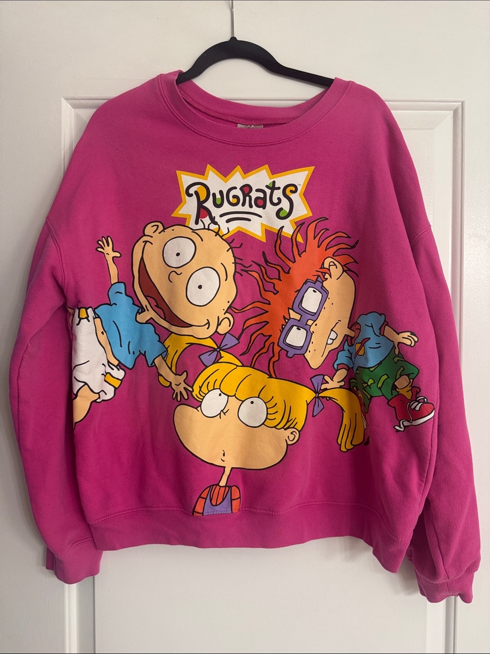 Nickelodeon Rugrats Hot Pink Crewneck Sweatshirt Graphic